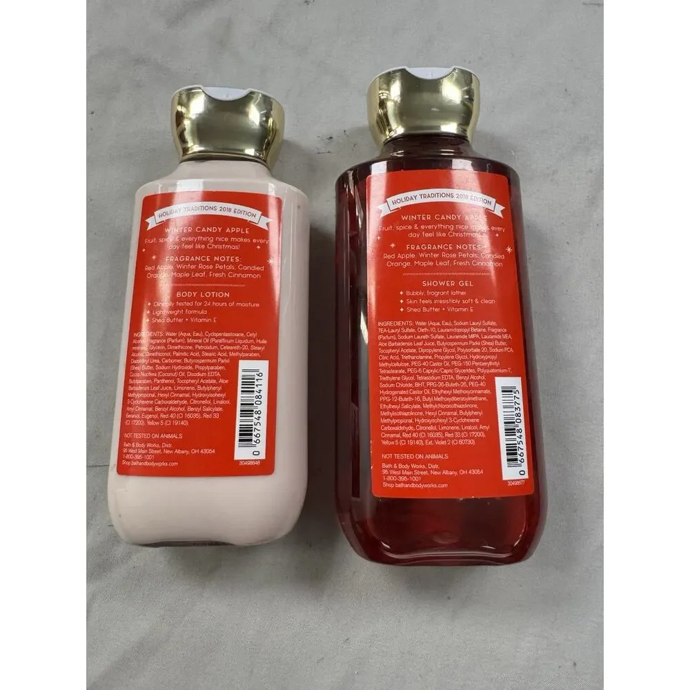 Bath & Body Works Winter Candy Apple Lotion & Shower Gel Set New Lot of 2